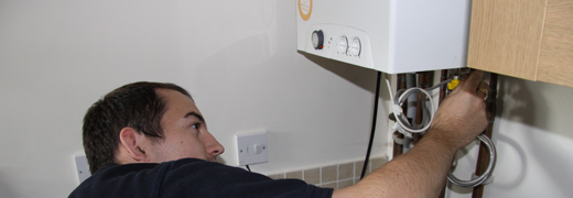 Plumber checks a tankelss water heater in Frisco Texas